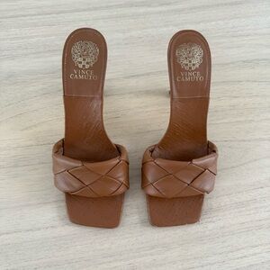 Vince Camuto Women's Footwear Brelanie Woven Strap Dress Mule Heeled Sandal 8.5